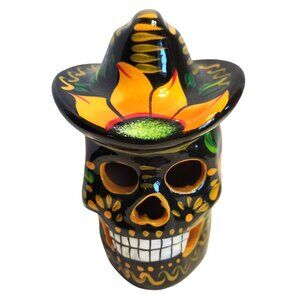 Sugar Skull Día de Los Muertos Hand‑Painted Mexican Folk Art Day of the Dead